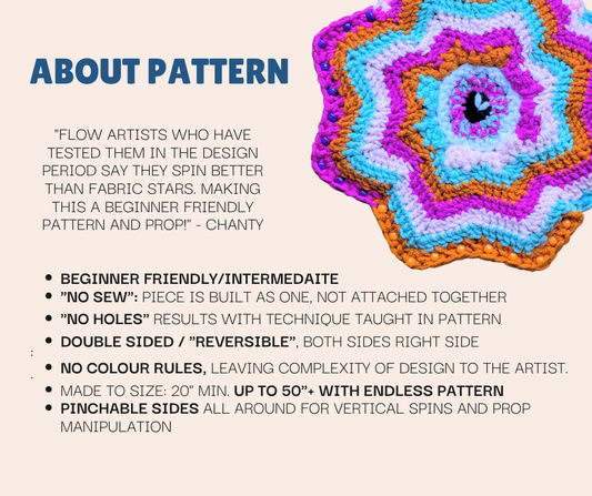 (Pattern) Mini Double Sided Flow Star - sizes 12"-18" only