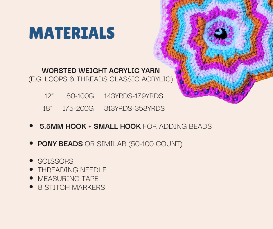 (Pattern) Mini Double Sided Flow Star - sizes 12"-18" only