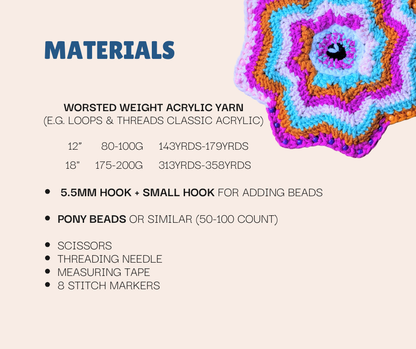 (Pattern) Mini Double Sided Flow Star - sizes 12"-18" only