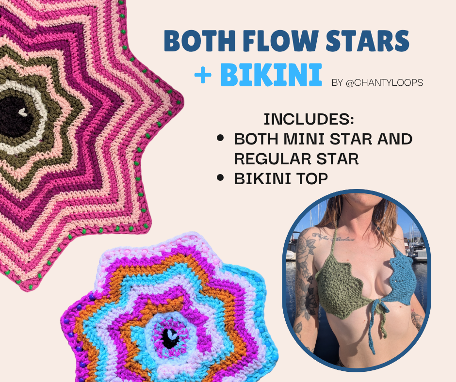 (3Patterns) Both Flow Star Sizes + Bikini Top