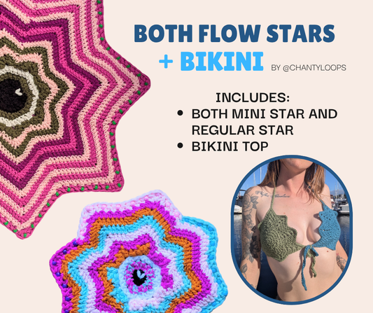 (3Patterns) Both Flow Star Sizes + Bikini Top