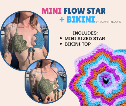 (2Patterns) MINI Flow Star + Bikini Top