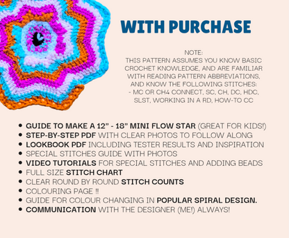 (Pattern) Mini Double Sided Flow Star - sizes 12"-18" only