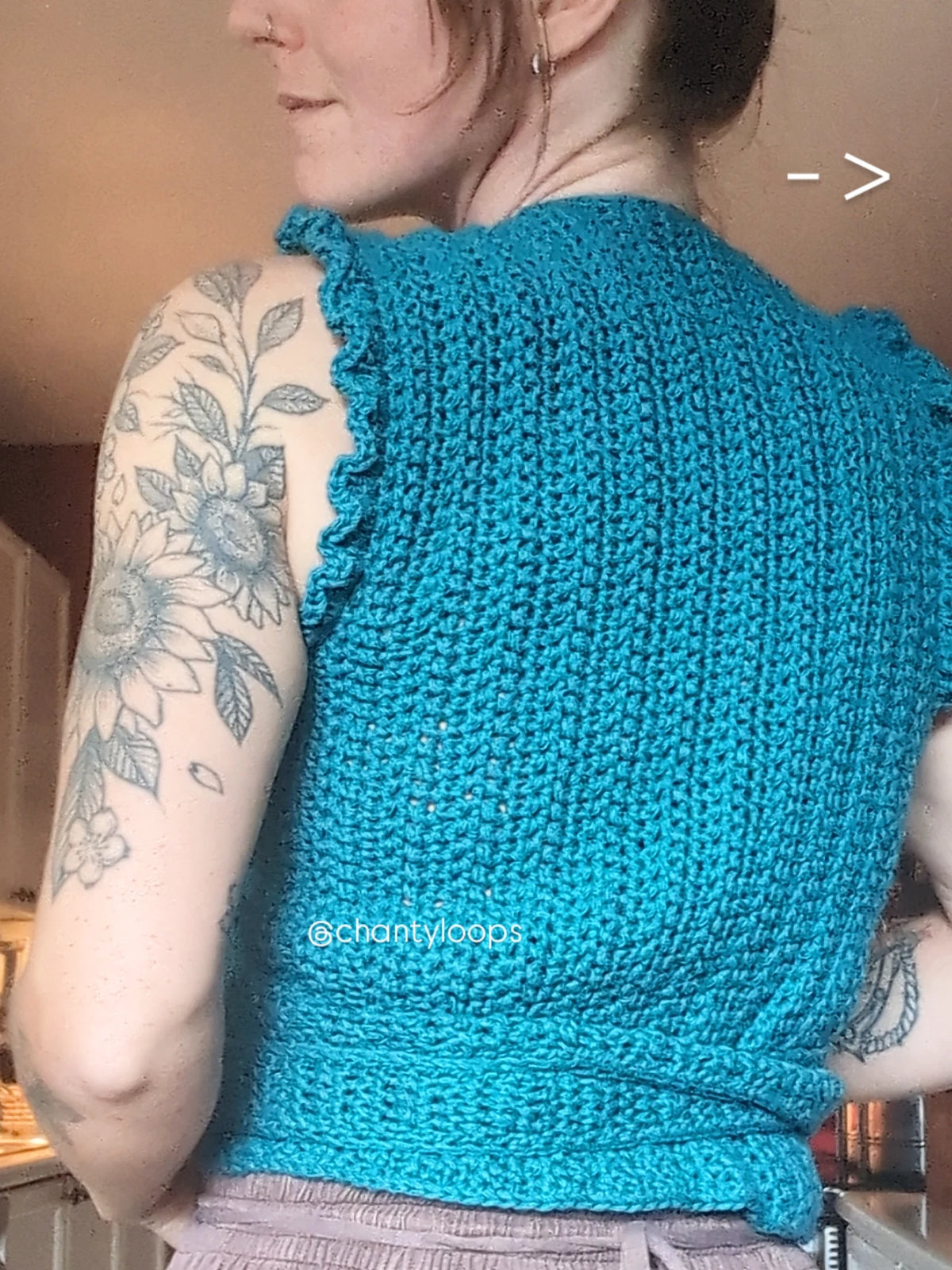 Sleeveless Wrap Vest with Ruffles